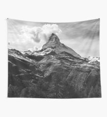 Black & White Mountains Wall Tapestry