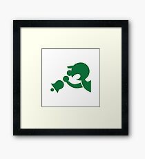 Game & Watch Symbol - Super Smash Bros. (green) Framed Print