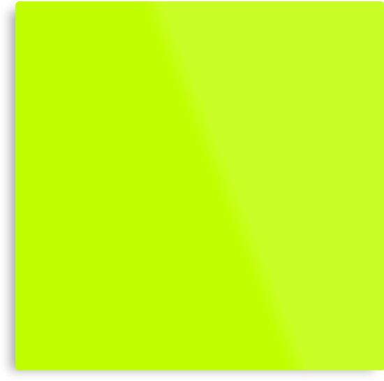 "Bitter Lime Neon Green Yellow Solid Color" Metal Print by podartist