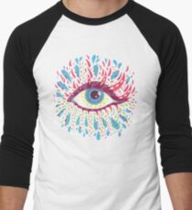 Weird Blue Psychedelic Eye Men's Baseball ¾ T-Shirt