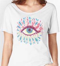 Weird Blue Psychedelic Eye Women's Relaxed Fit T-Shirt