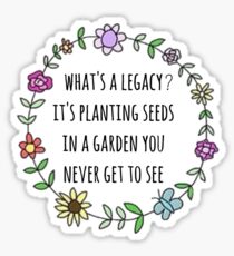 hamilton legacy quote design Sticker