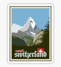 Visit Switzerland Vintage Travel Poster Graphic Sticker