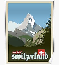 Visit Switzerland Vintage Travel Poster Graphic Poster
