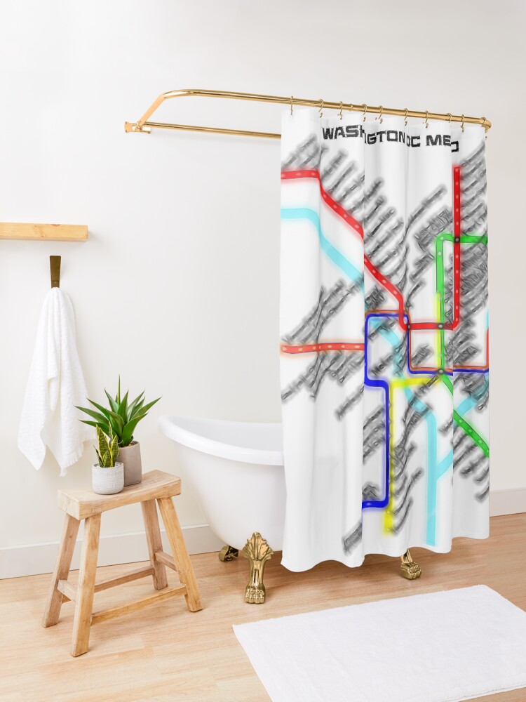 Alternate view of Washington DC Metro Map Shower Curtain