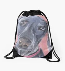 Weimaraner Portrait Drawstring Bag