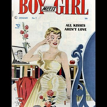 Vintage Romance Comic Book Cover Boy Meets Girl Classic T-Shirt