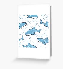 Starry Whale Sharks (Light version) Greeting Card