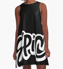 EPIC Lettering - Graffiti Style on Black A-Line Dress
