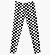 Chequered Flag Leggings - Checkered Racing Car Winner Jeggings Leggings