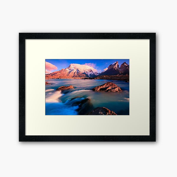 Light over wild water Framed Art Print