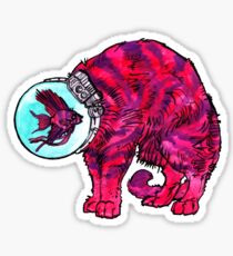 CATFISHTRONAUT (magenta) Sticker