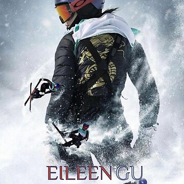 Eileen Gu Gold Medalist Freestyle Ski Model Poster -  Hong Kong