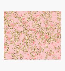 Cerise coral golden shimmer Photographic Print