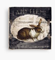 French Farm Sign Rabbit Canvas Print
