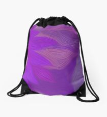 Purple Floral Light Drawstring Bag