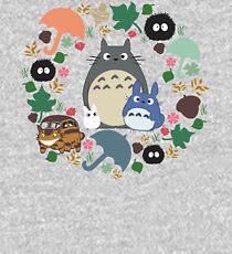 My Neighbor Totoro Wreath - Anime, Catbus, Soot Sprite, Blue Totoro, White Totoro, Mustard, Ochre, Umbrella, Manga, Hayao Miyazaki, Studio Ghibl Kids Pullover Hoodie