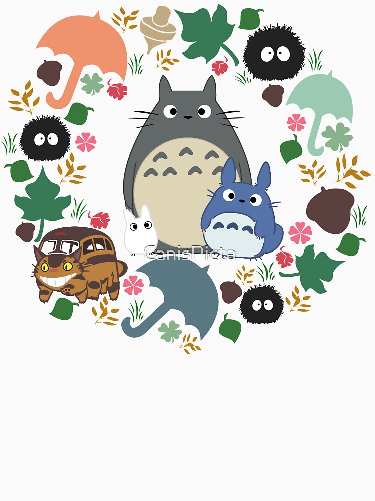Mein Nachbar Totoro Kranz - Anime, Catbus, Ruß Sprite, Blau Totoro, Weiß Totoro, Senf, Ocker, Regenschirm, Manga, Hayao Miyazaki, Studio Ghibl von CanisPicta