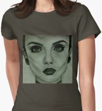 black and white Women's Fitted T-Shirt
