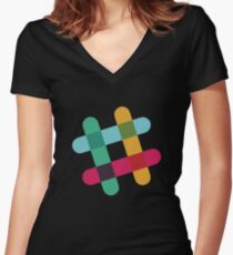 Slack logo Women's Fitted V-Neck T-Shirt