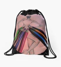 colored pencil Drawstring Bag