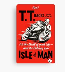 T.T. ISLE of MAN: Vintage Motorcycle Racing Print Canvas Print