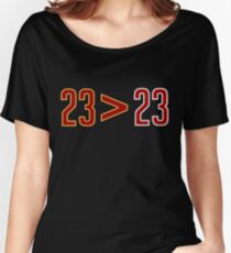 LeBron Greater Than Jordan (Black) Women's Relaxed Fit T-Shirt
