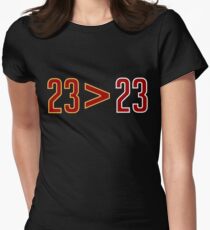 LeBron Greater Than Jordan (Black) Women's Fitted T-Shirt