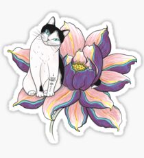 Lotus Cat Sticker