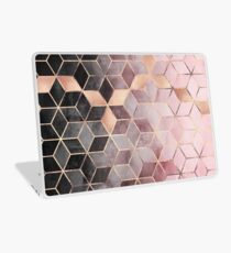Rosa und graue Farbverlaufswürfel Laptop Skin