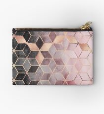 Pink And Grey Gradient Cubes Studio Pouch