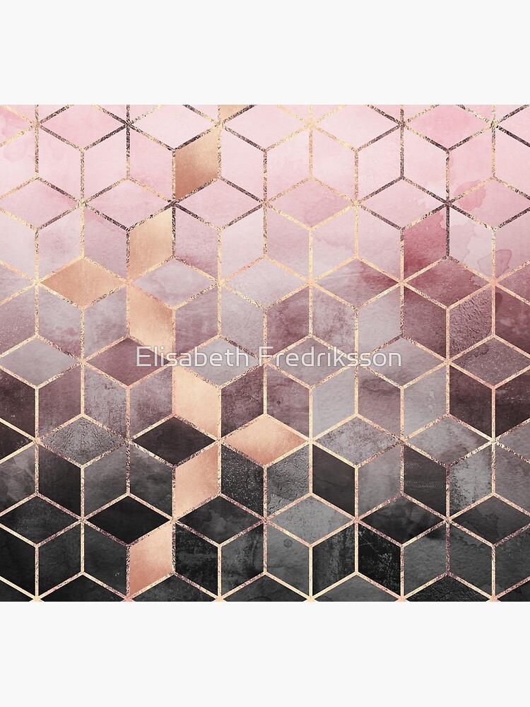 Pink And Grey Gradient Cubes by foto-ella