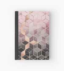 Rosa und graue Farbverlaufswürfel Notizbuch