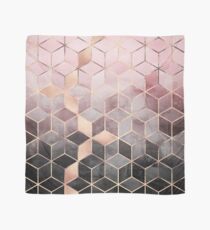 Pink And Grey Gradient Cubes Scarf