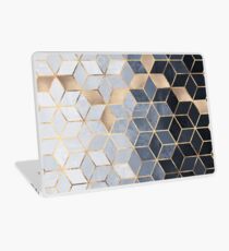 Soft Blue Gradient Cubes Laptop Skin