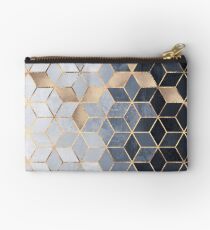 Soft Blue Gradient Cubes Studio Pouch