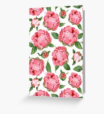 Watercolor Peonies Greeting Card