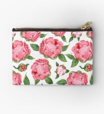 Watercolor Peonies Studio Pouch