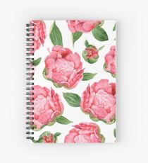Watercolor Peonies Spiral Notebook