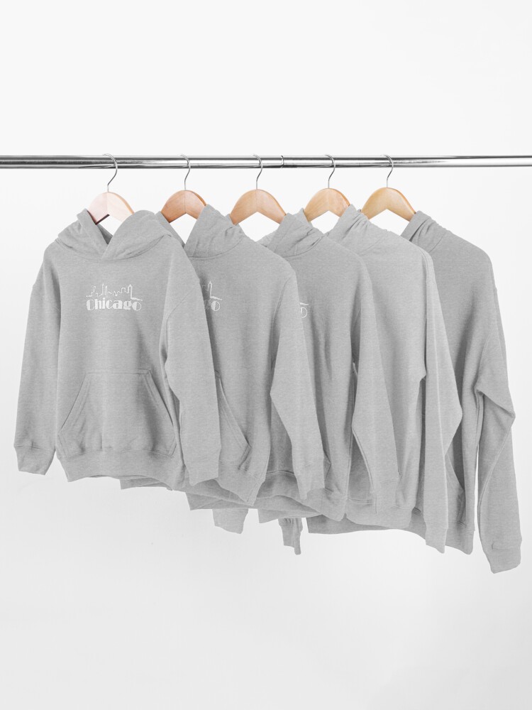 Alternate view of Chicago Text Black Kids Pullover Hoodie