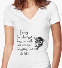 Begging For Its Life Women's Fitted V-Neck T-Shirt