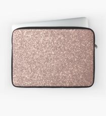 Pink Rose Gold Metallic Glitter Laptop Sleeve