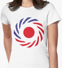 Japanese American Multinational Patriot Flag Series Women's Fitted T-Shirt