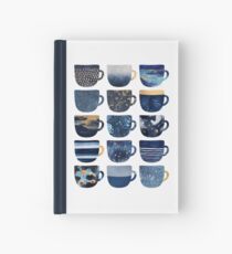 Pretty Blue Coffee Cups Hardcover Journal