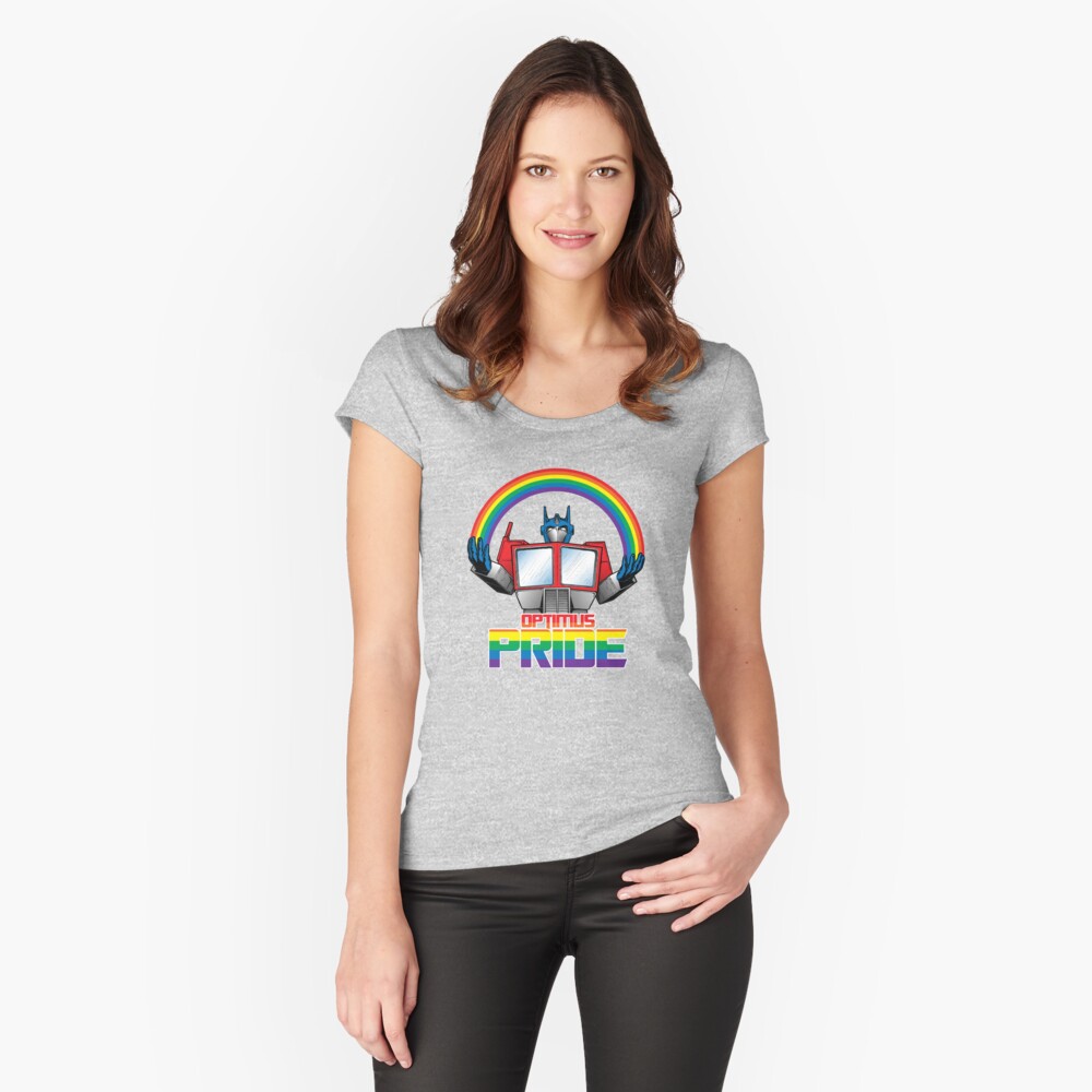Optimus Pride Fitted Scoop T-Shirt