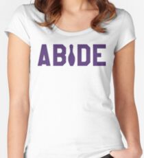 Abide - Purple Font Women's Fitted Scoop T-Shirt