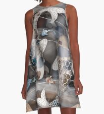 Koi Fischteich A-Linien Kleid