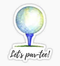 Lassen Sie uns Aquarell Golfball Par-Tee Sticker