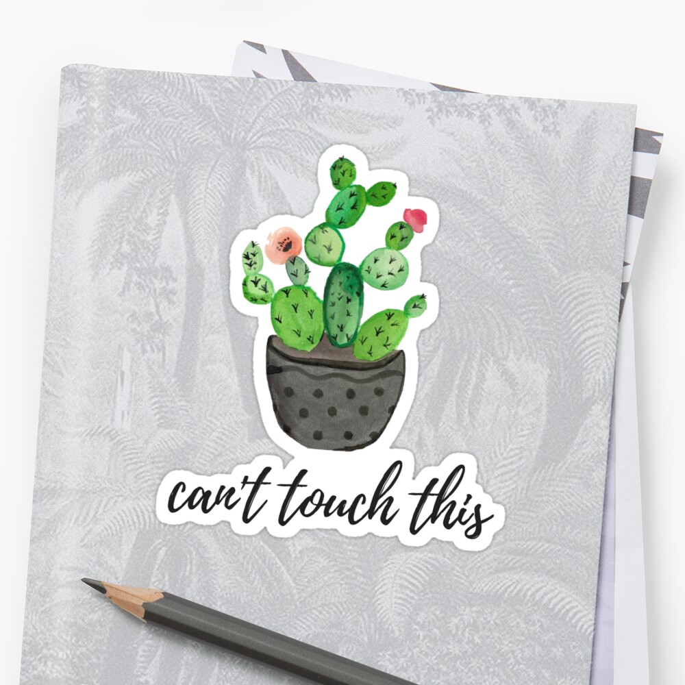 "can't touch this, watercolor cactus" Sticker by ...