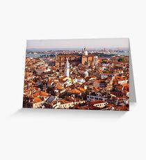 Hot, Hazy and Wonderful - the Red Roofs of Venice, Italy Greeting Card